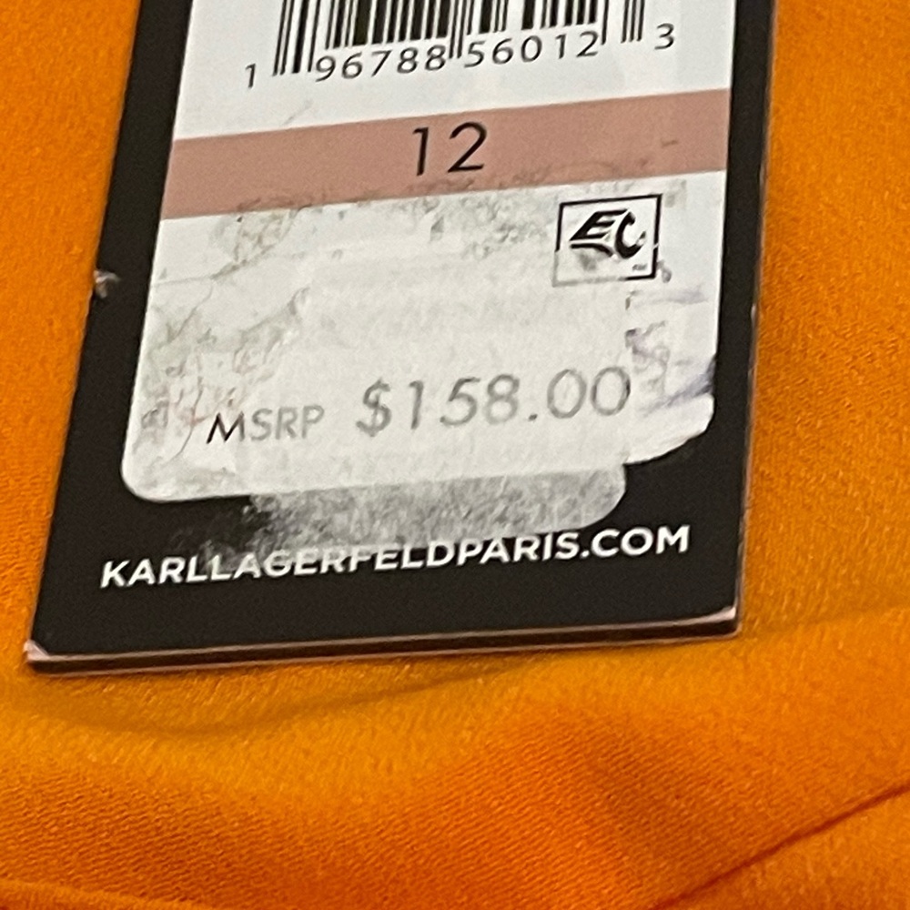 Karl Lagerfeld Paris Women's Belted Asymmetric-Hem Dress 12 NWT - Picture 6 of 8